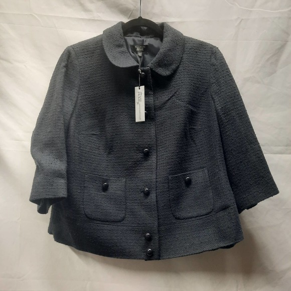 NWT Talbots Jackie Fit Nubby Texture wool Peter Pan collar blazer Jacket XL 14WP - Picture 1 of 5